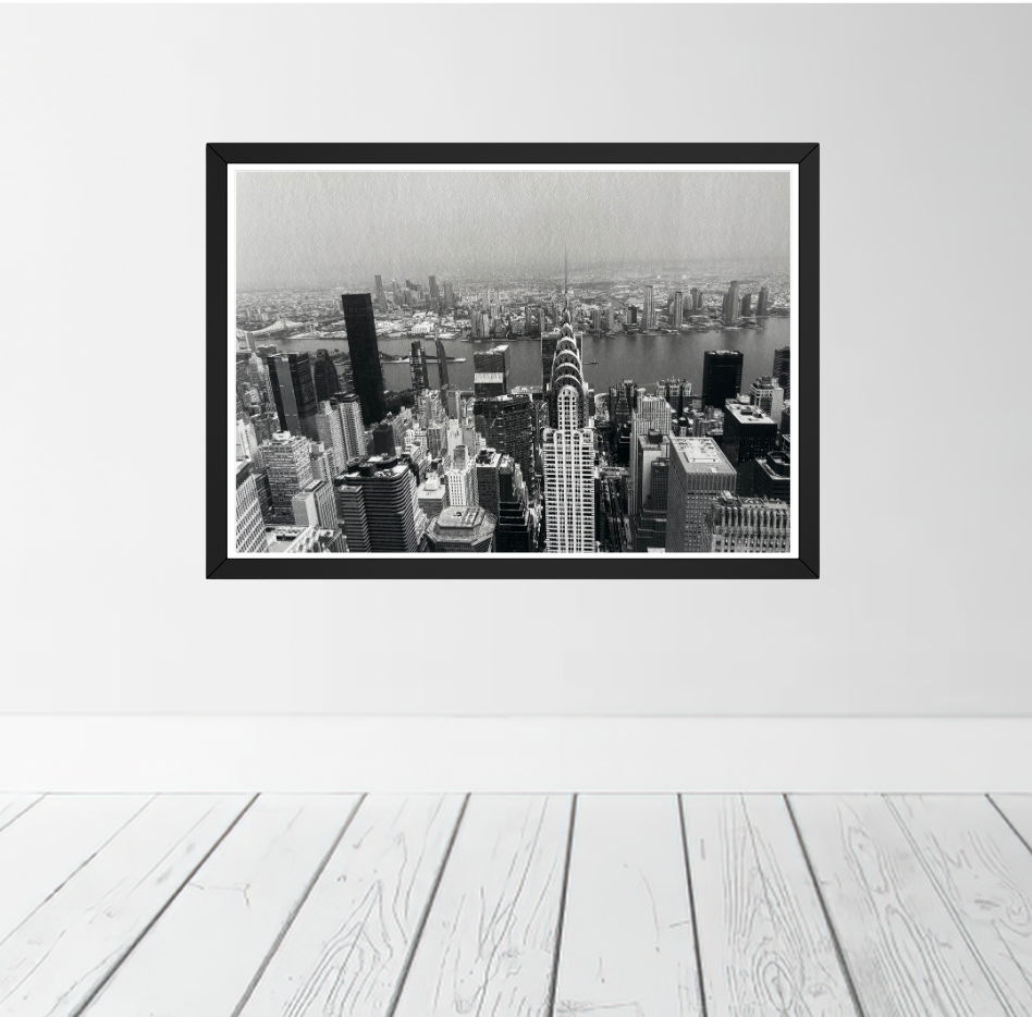 New York Chrysler building. Black & white print – Seafoam Atelier