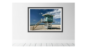 Life guard station at Deauville beach, France giclée print