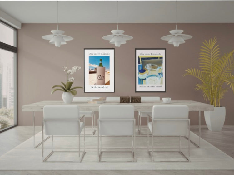 One more lemonade before another email – contemporary wall art print. Blue yellow giclée art