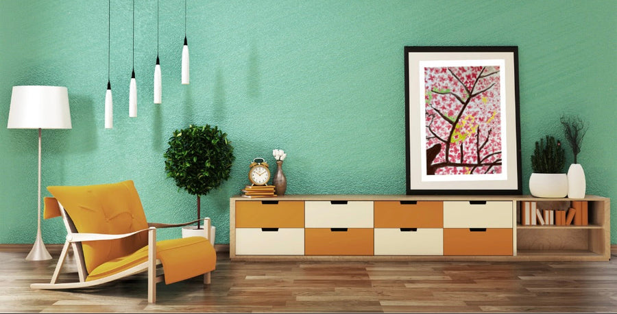 Pink blossom flowers fine art giclée print. Multiple sizes available