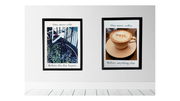 One more ride before the day begins – minimalist bicycle wall art print. Blue giclée fine art