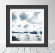 Sailing on the River Thames in cloudy London fine art giclée decor