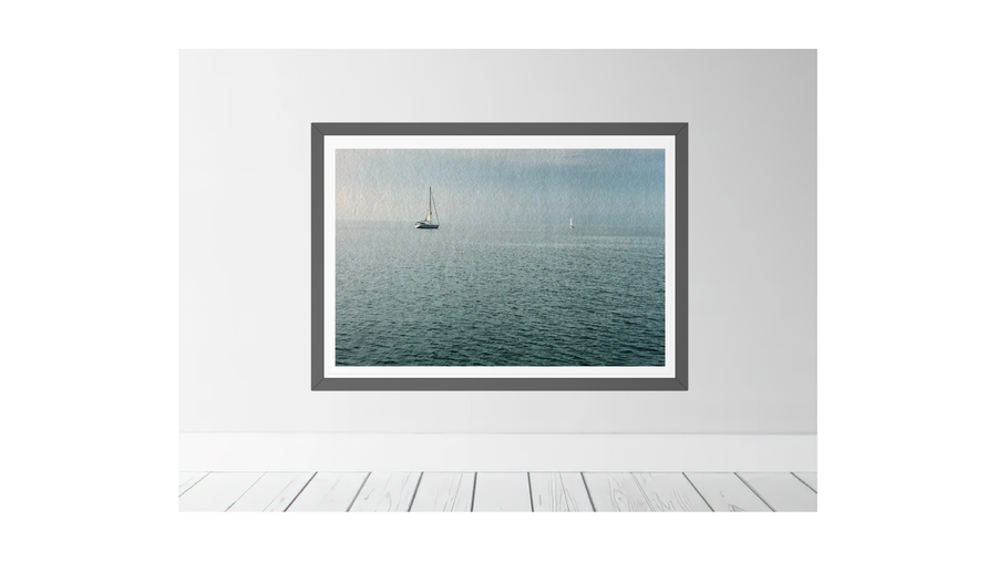 Sailing the high seas on Lac Léman wall art giclée print