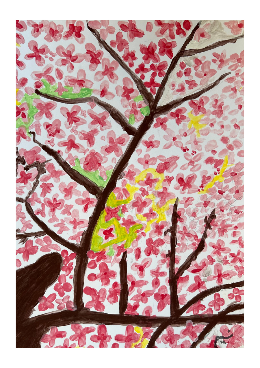 Pink blossom flowers fine art giclée print. Multiple sizes available
