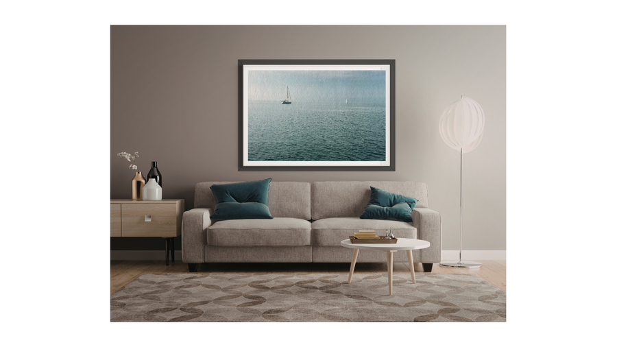 Sailing the high seas on Lac Léman wall art giclée print