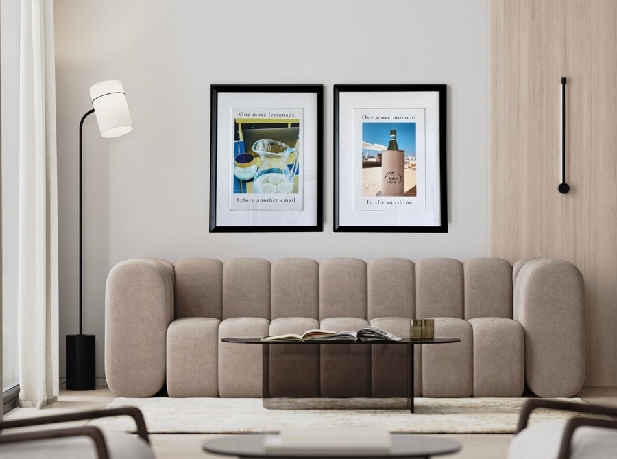 One more lemonade before another email – contemporary wall art print. Blue yellow giclée art