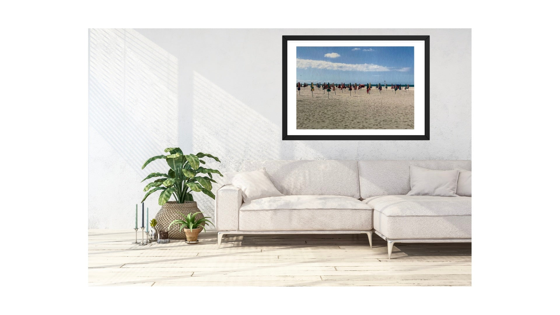 Deauville beach parasols fine art wall giclée print