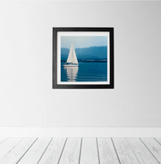 Blue sky sailing, Lake Geneva -square