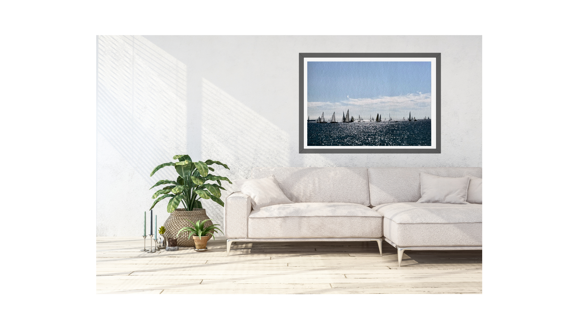 Cannes sailing boat regatta in a sparkling mediterranean sea fine art giclée print