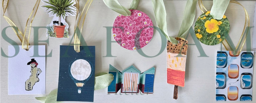 Spring/Summer gift tag instant download & print. Cats, coffee, hot air balloons, ice lollies, flamingos and more