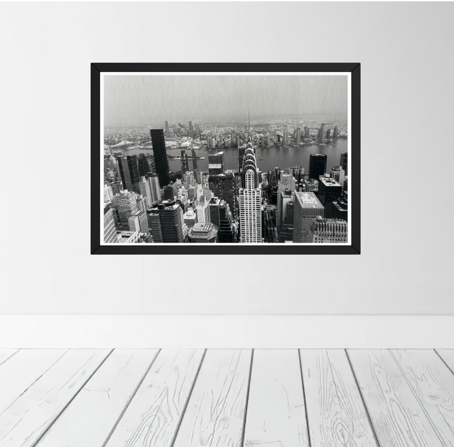 New York Chrysler building. Black & white print
