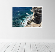 Bonifacio Corsica Coastal Cliff Wall Art Print. Mediterranean Sea Photography