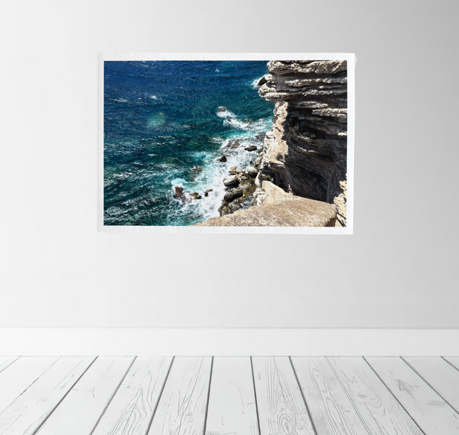 Bonifacio Corsica Coastal Cliff Wall Art Print. Mediterranean Sea Photography