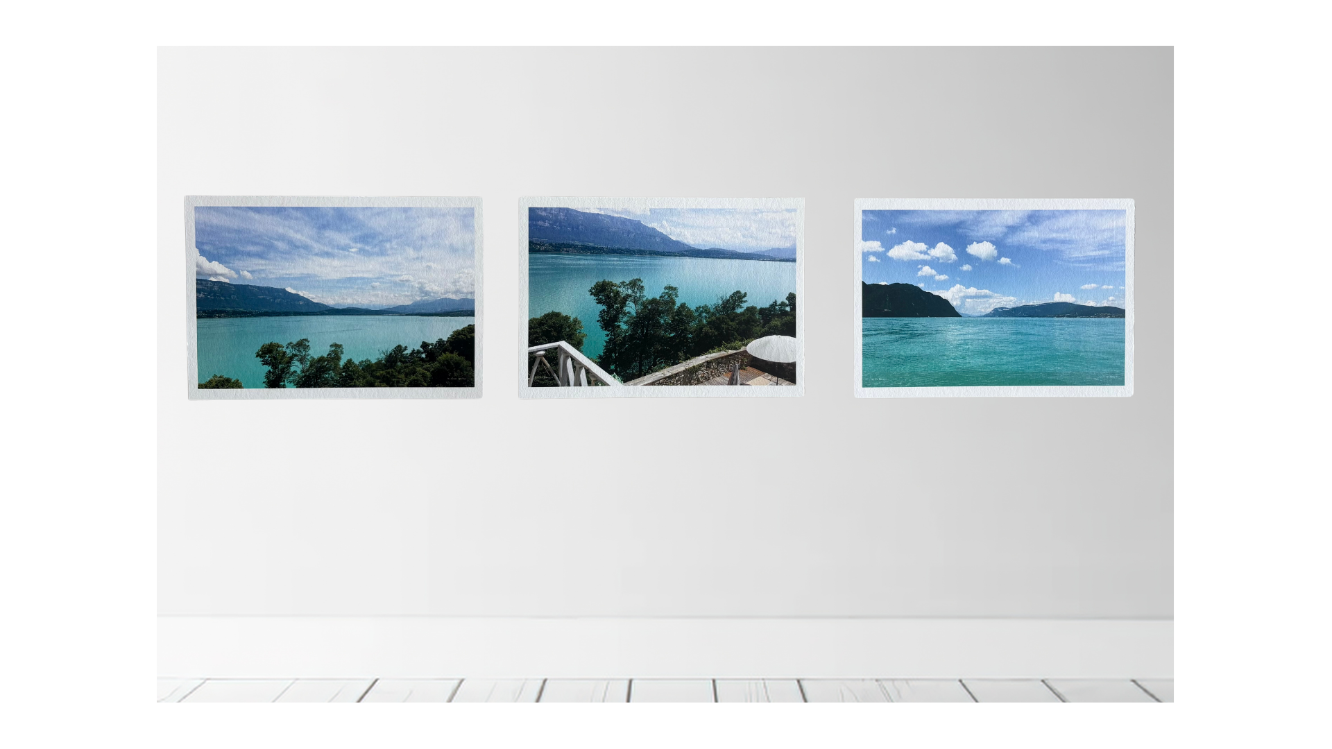 Lac du Bourget, France triptych photographs