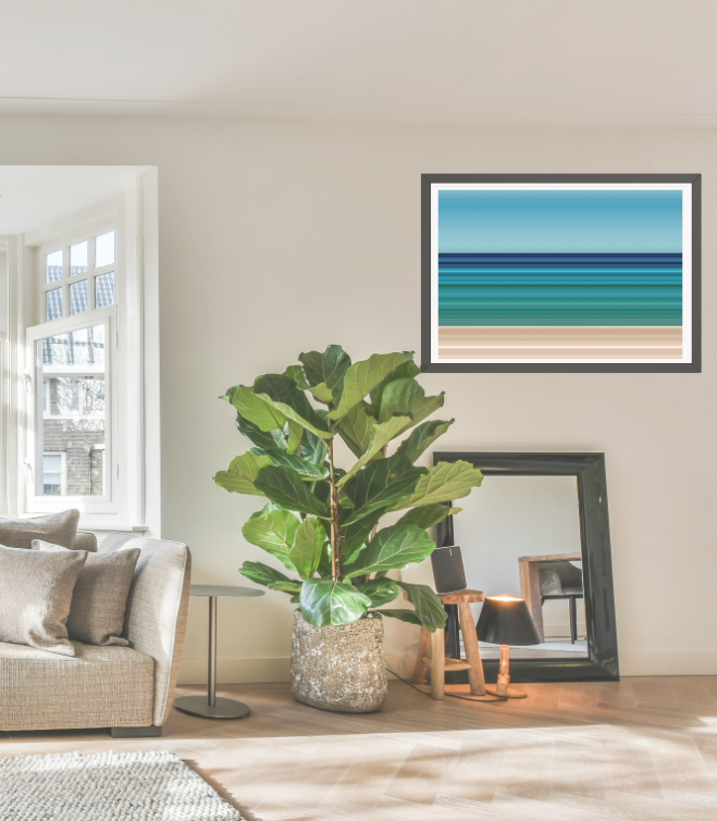 Abstract fine art print in a living room