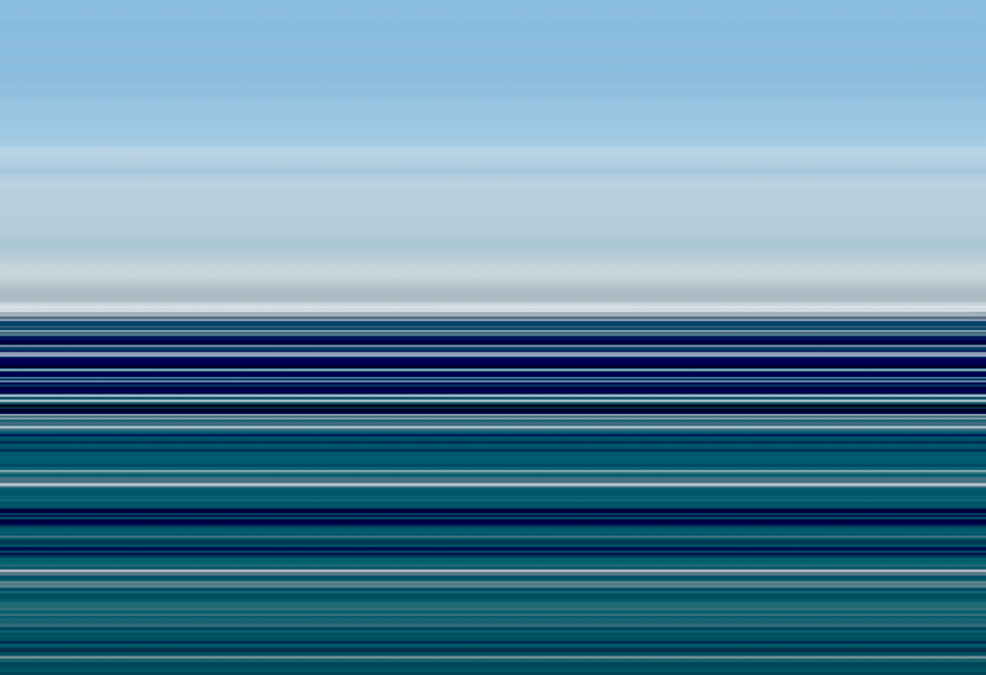 Abstract fine art print of the Mediterranean Sea drawn out into horizontal bands of colour by Seafoam Atelier photographer, Samira Malik