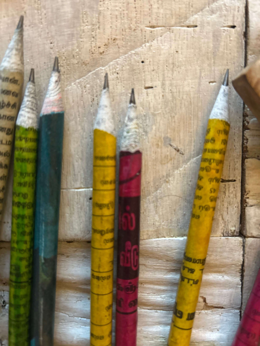 Recycled newspaper HB pencils