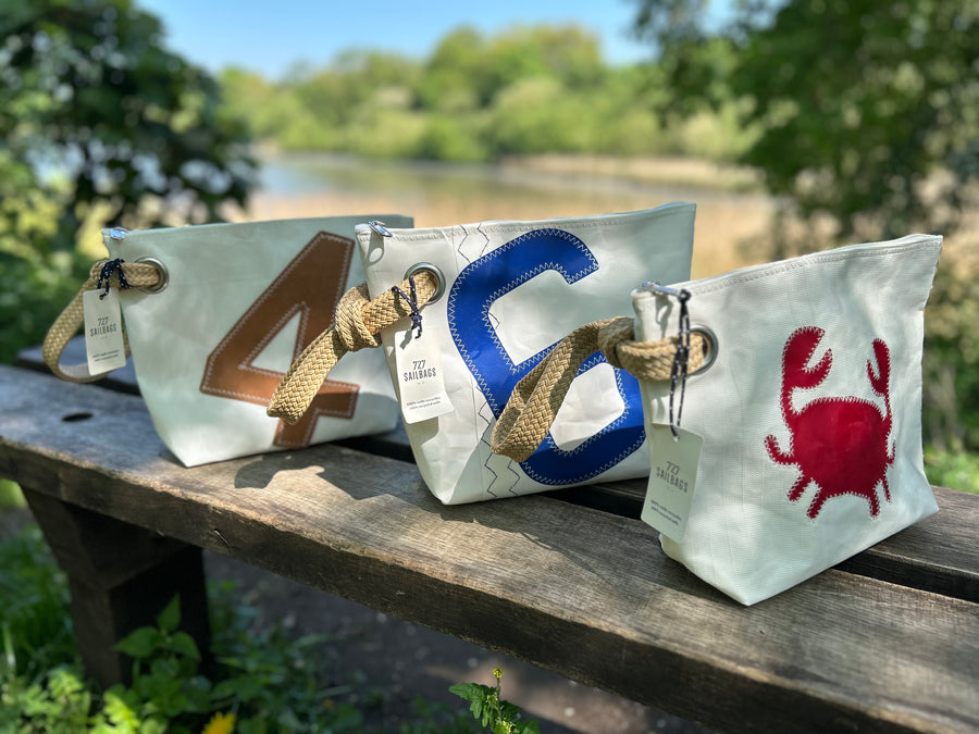 727 Sailbags Midinette clutch with rope handle made from upcycled sails