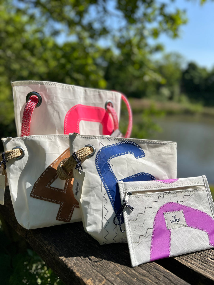 727 Sailbags Midinette clutch with rope handle made from upcycled sails