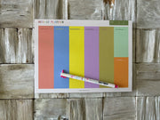 Rainbow themed weekly planner 25cm x 18.5cm