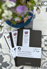 Reclaimed kiwi, coffee beans, cherry or lavender (15cm x 21cm) notebooks