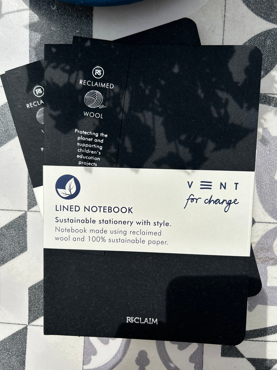 Reclaimed wool 15cm x 21cm notebook – sustainable lined journal