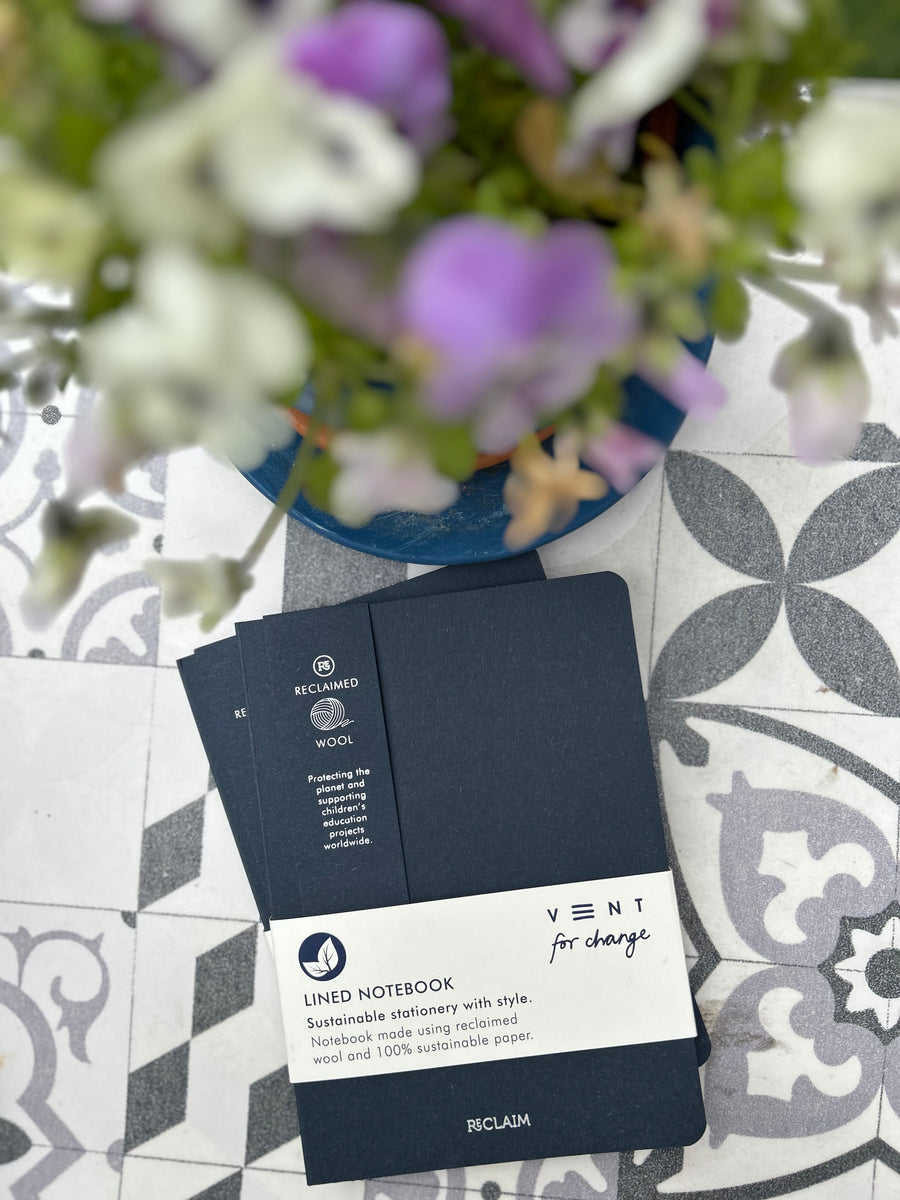 Reclaimed wool 15cm x 21cm notebook – sustainable lined journal