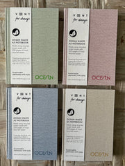 Recycled ocean plastic notebooks 15cm x 21 cm – sustainable hardback journal