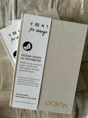Recycled ocean plastic notebooks 15cm x 21 cm – sustainable hardback journal