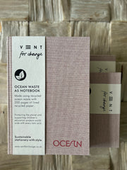Recycled ocean plastic notebooks 15cm x 21 cm – sustainable hardback journal