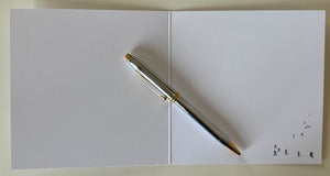 Alpine ski scene greeting card. Uncoated,  FSC certified, blank card with hand embossed envelope