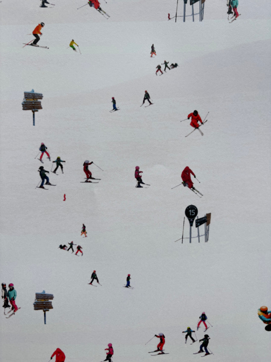 Alpine ski scene luxe wrapping paper & gift tag set