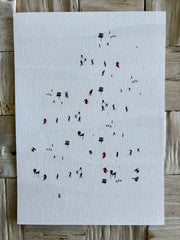 Skiers and snow covered mountains giclée wall decor. Multiple sizes available