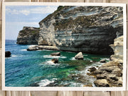 Bonifacio Corsica coastal cliff giclée prints, turquoise sea photography set of 2
