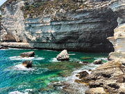 Bonifacio Corsica coastal cliff giclée prints, turquoise sea photography set of 2