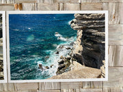 Bonifacio Corsica coastal cliff giclée prints, turquoise sea photography set of 2
