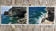 Bonifacio Corsica coastal cliff giclée prints, turquoise sea photography set of 2