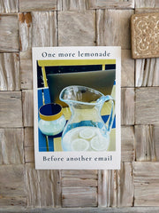 One more lemonade before another email – contemporary wall art print. Blue yellow giclée art