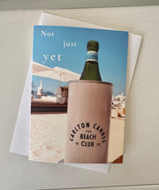 One more moment in the sunshine on the beach greeting card. Blank inside