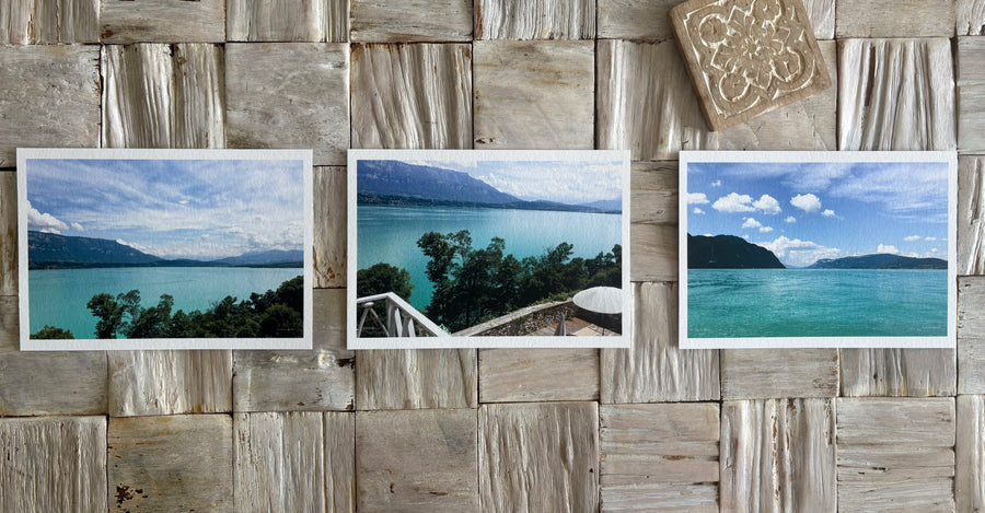 Lac du Bourget terrace view Print II – turquoise lake fine art print