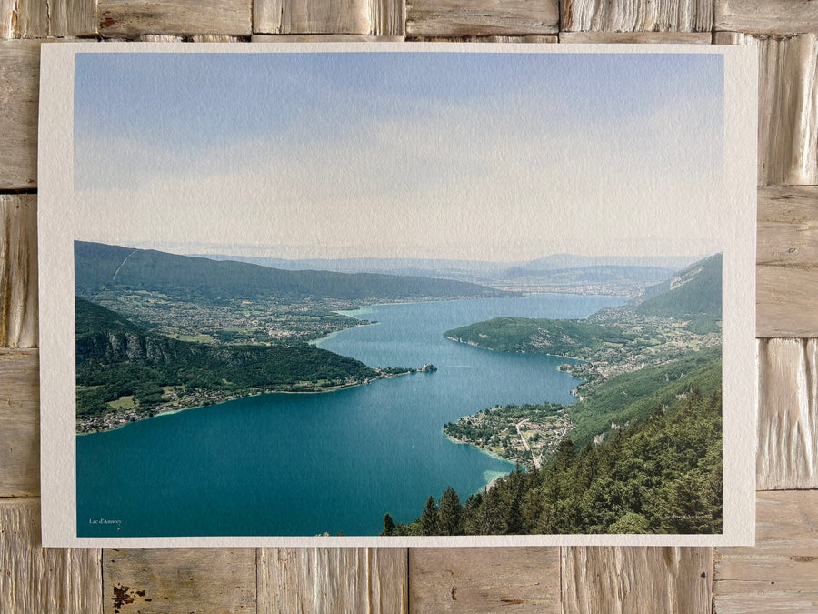 Birds eye view of Lac d’Annecy fine art giclée print