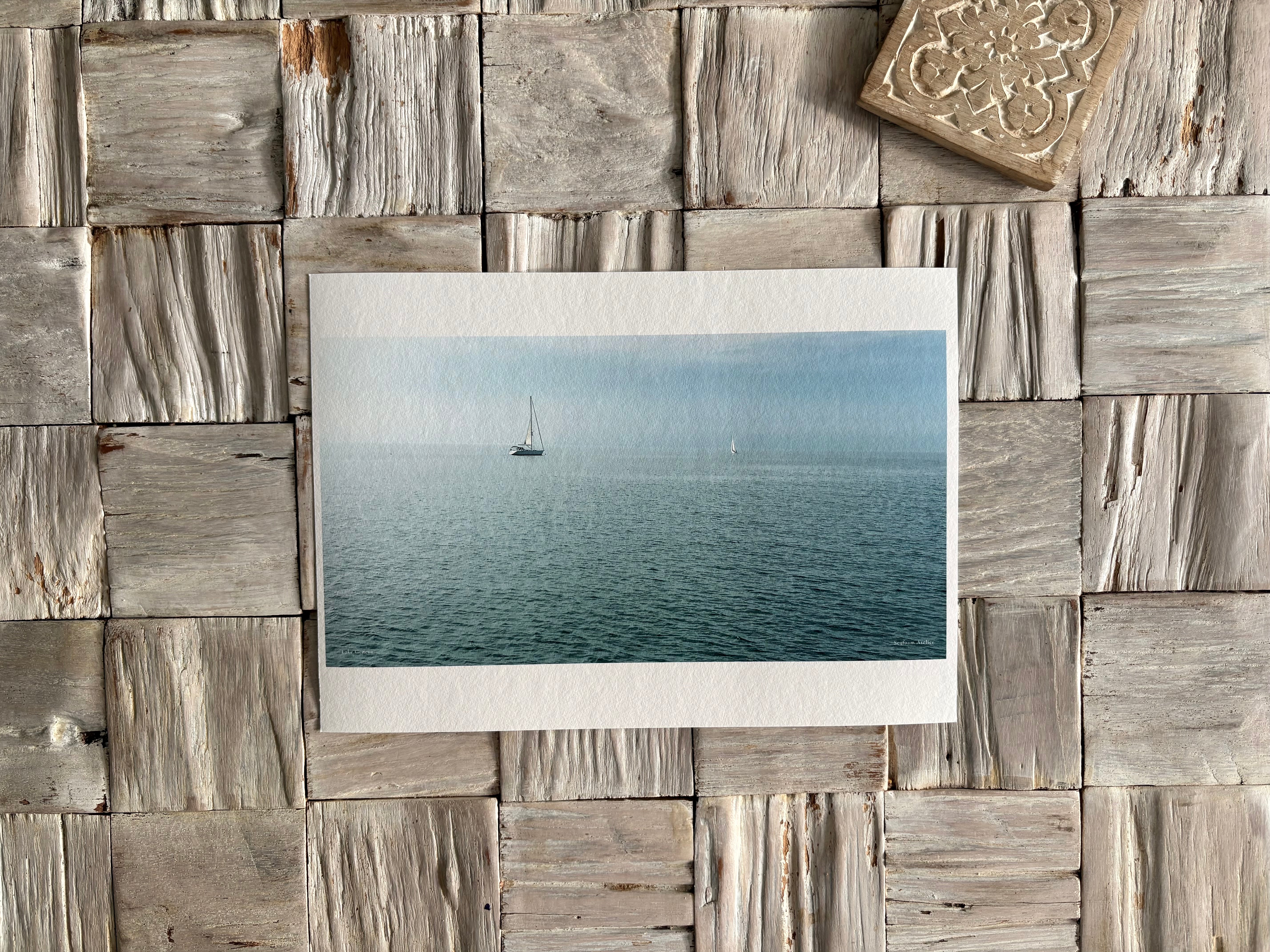 Sailing the high seas on Lac Léman wall art giclée print