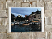 Portofino, Italian harbour at dusk. Fine art wall giclée print
