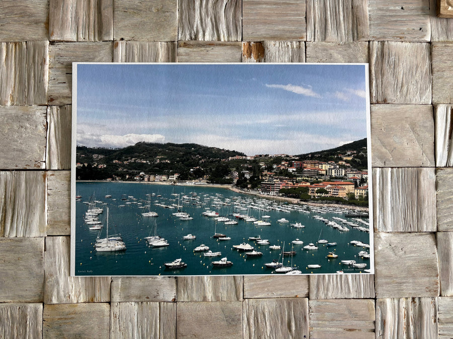 Lerici, Italian harbour and pastel architecture. Fine art wall giclée print