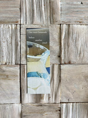 Sea & Citrus double-sided fine art bookmark. Printed on textured laid cardstock