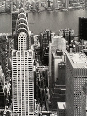 New York Chrysler building. Black & white print