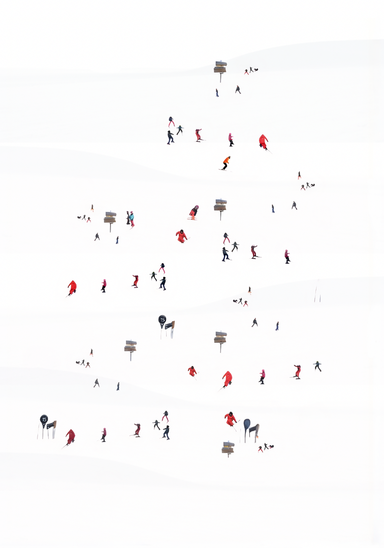 The Skiers Photographic Composition. Open Edition Prints