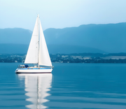 Blue Sky Sailing, Lake Geneva. Open Edition Prints