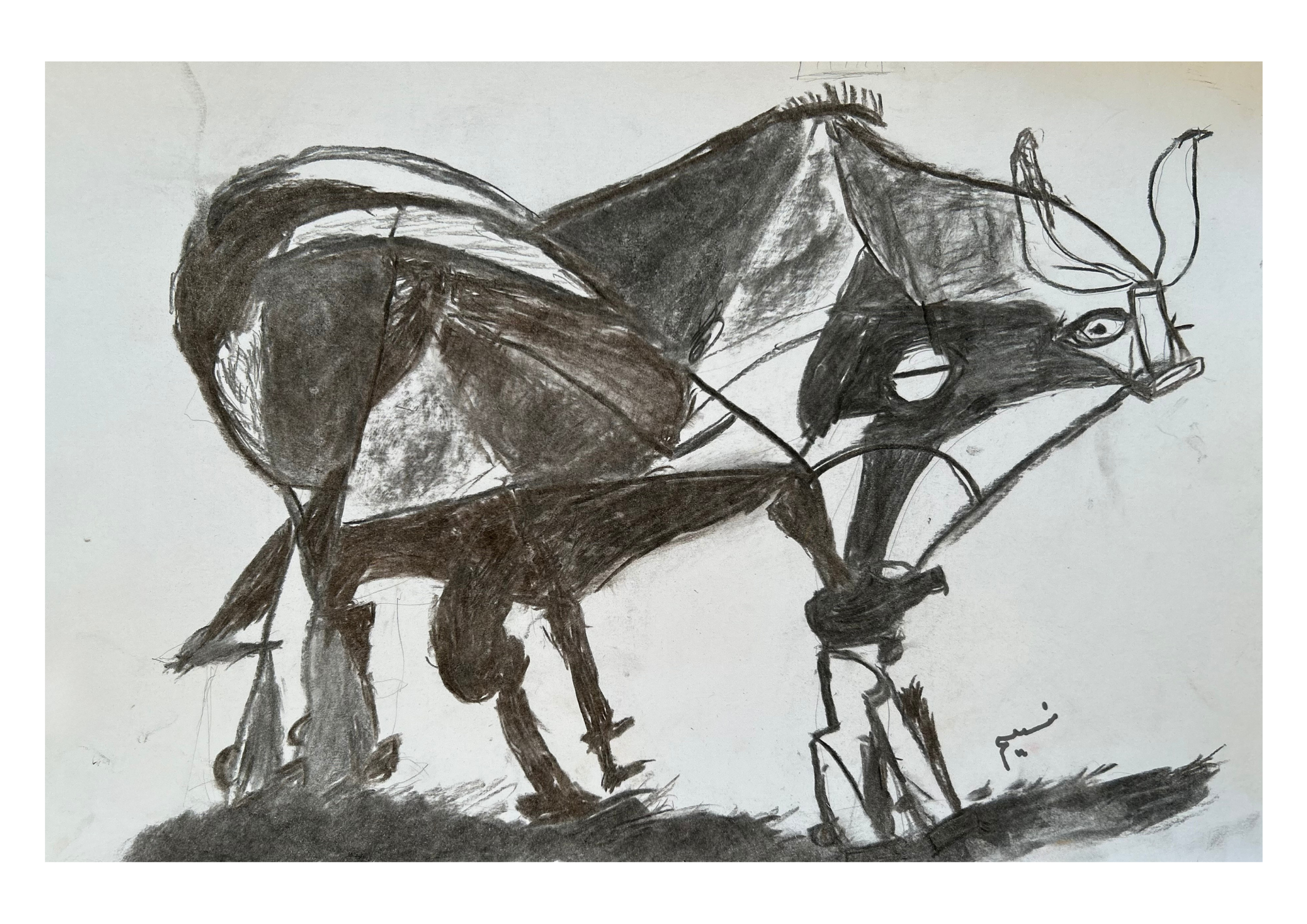 Sketch of a bull, fine art giclée print