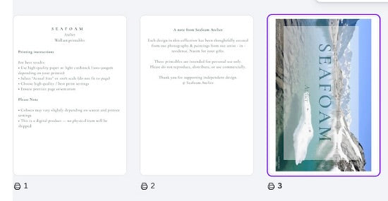 Blue crystal clear French Alpine lake 21 x 29.7cm wall art instant digital download